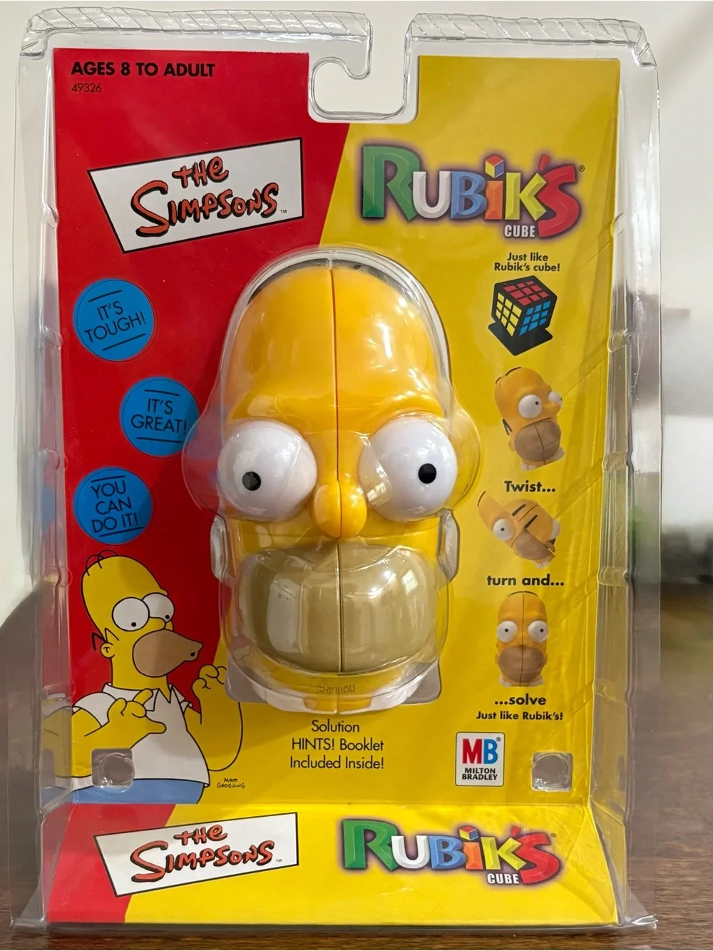 NIP Vintage The Simpsons Homer Rubik's Cube Milton Bradley New Sealed 1990s